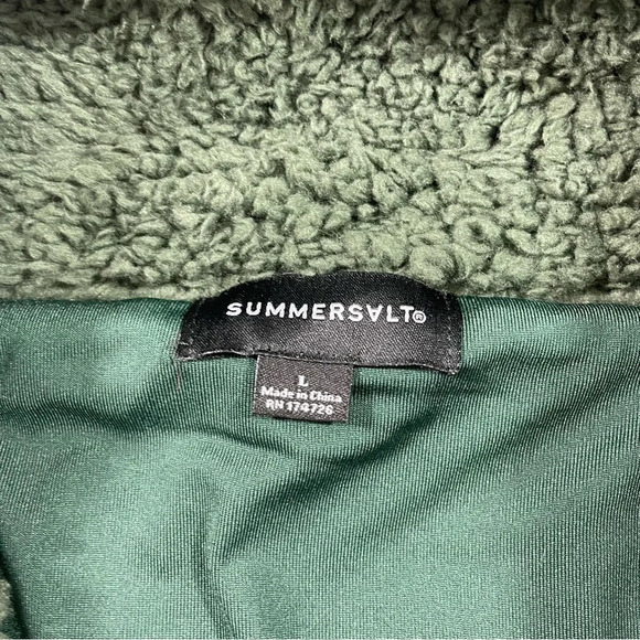 Summersalt The High Pile Full-Zip Sherpa Jacket Green - Picture 5 of 10